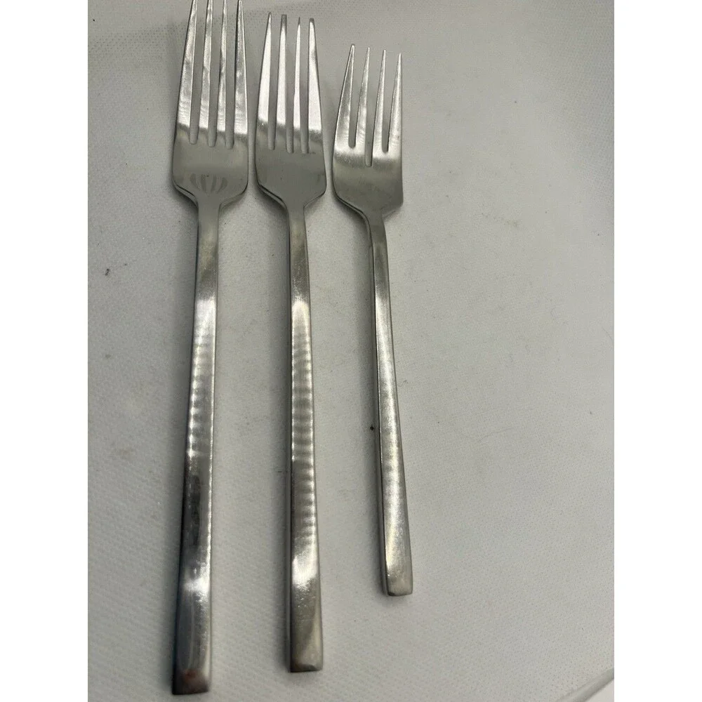 3 Forks Cambridge Stainless dinner & salad unsure of name rectangle heavy 18/8